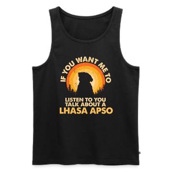 Parlez du chien Lhassa Apso - Débardeur bio Premium Homme - noir - Devant - Michal (187cm)