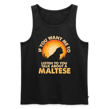 Parlez de chien maltais - Débardeur bio Premium Homme - noir - Devant - Michal (187cm)