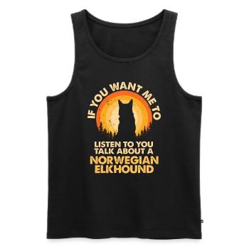 Parlez du chien norvégien Elkhound - Débardeur bio Premium Homme - noir - Devant - Michal (187cm)