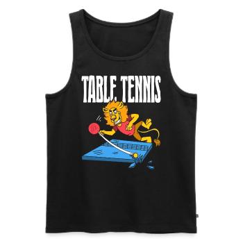 Table Tennis Lion Ping Pong Lion Outfit Table - Men's Premium Organic Tank Top - black - Front - Michal (187cm)