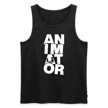 Animation profession job work - animator - Men's Premium Organic Tank Top - black - Front - AI Model Male 178 light (178cm)