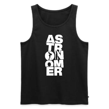 Profession d’astronome - astronome - Débardeur bio Premium Homme - noir - Devant - AI Model Male 178 light (178cm)