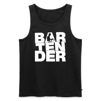 Profession Work - Bartender - Men's Premium Organic Tank Top - black - Front - Michal (187cm)