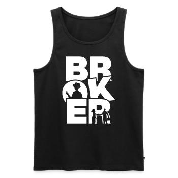 Occupation Work - Broker - Men's Premium Organic Tank Top - black - Front - Michal (187cm)