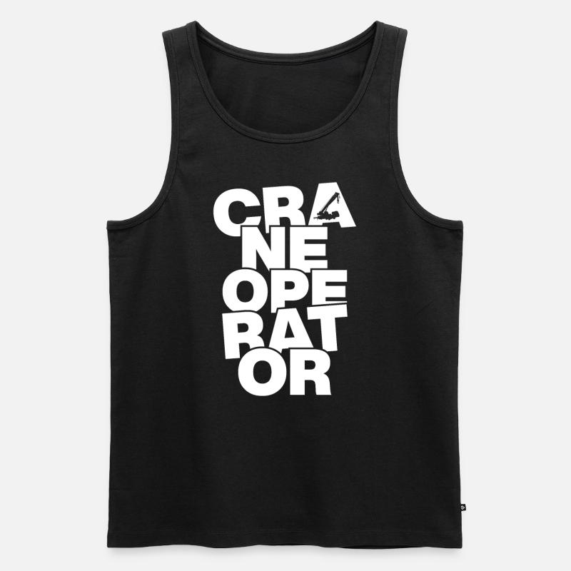 Beruf Arbeit - Kranführer - Männer Premium Bio Tank Top - Schwarz