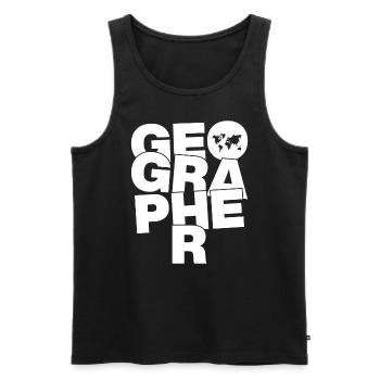 Profession Work - Geographer - Men's Premium Organic Tank Top - black - Front - AI Model Male 178 light (178cm)