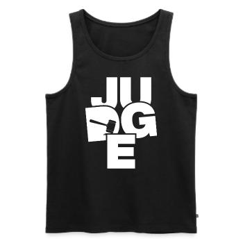 Travail professionnel - Juge - Débardeur bio Premium Homme - noir - Devant - AI Model Male 178 light (178cm)