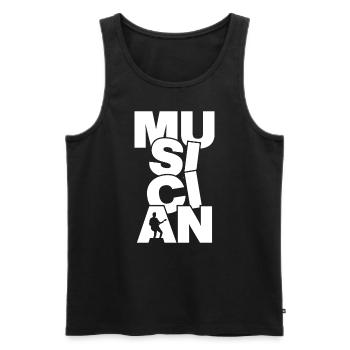 Profession musicale Travail - Musicien - Débardeur bio Premium Homme - noir - Devant - AI Model Male 178 light (178cm)