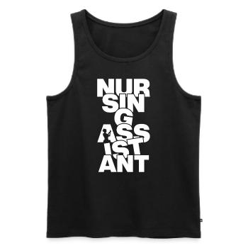 Professional work - Nurse's assistant - Men's Premium Organic Tank Top - black - Front - Michal (187cm)