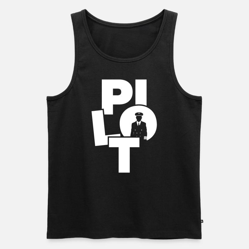 Berufsarbeitsarbeit - Pilot - Männer Premium Bio Tank Top - Schwarz