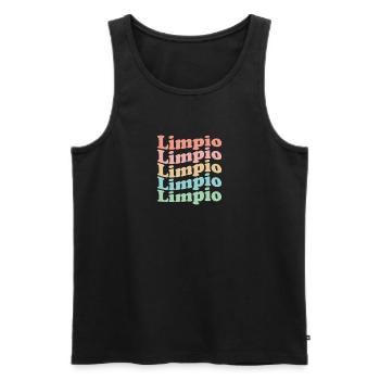 Vintage 70s Hippie Paraguay City - Retro Limpio - Men's Premium Organic Tank Top - black - Front - Michal (187cm)