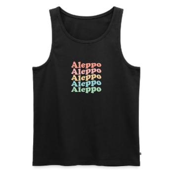 Vintage 70s hippie Syria city - retro Aleppo - Men's Premium Organic Tank Top - black - Front - Michal (187cm)