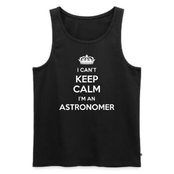Je ne peux pas rester calme, je suis astronome - Débardeur bio Premium Homme - noir - Devant - AI Model Male 178 light (178cm)