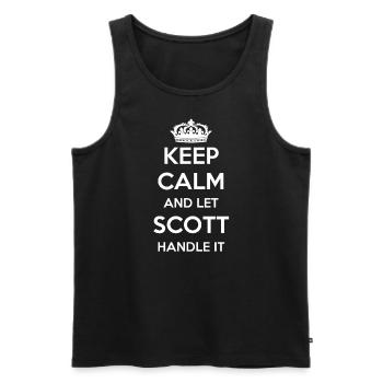 Keep Calm Handle It - Vorname Name Lustiges Scott - Männer Premium Bio Tank Top - Schwarz - Vorne - Michal (187cm)