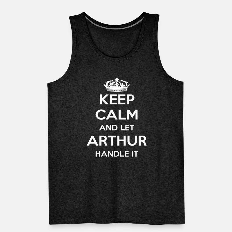 Keep Calm Handle It - First Name Surname Funny Arthur Men's Premium Organic Tank Top