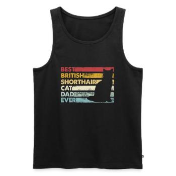 Bester Vater Aller Zeiten - Britisch Kurzhaarkatze - Männer Premium Bio Tank Top - Schwarz - Vorne - Michal (187cm)