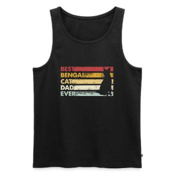 Meilleur père de tous les temps - Chat du Bengale - Débardeur bio Premium Homme - noir - Devant - AI Model Male 178 light (178cm)
