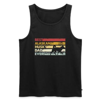Best Father Ever - Alaskan Husky - Men's Premium Organic Tank Top - black - Front - AI Model Male 178 light (178cm)