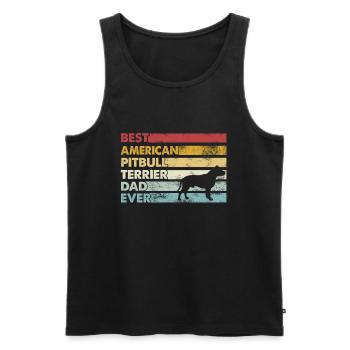 Bester Vater - American Pit Bull Terrier - Männer Premium Bio Tank Top - Schwarz - Vorne - Michal (187cm)