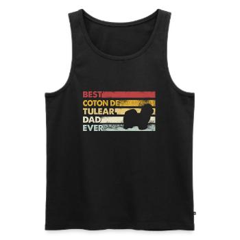 Meilleur père de tous les temps: Coton de Tuléar - Débardeur bio Premium Homme - noir - Devant - AI Model Male 178 light (178cm)