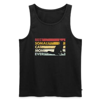 Meilleure mère de tous les temps - Chat somalien - Débardeur bio Premium Homme - noir - Devant - AI Model Male 178 light (178cm)