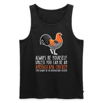 Sei Du Selbst - Ameraucana-Huhn - Männer Premium Bio Tank Top - Schwarz - Vorne - Michal (187cm)