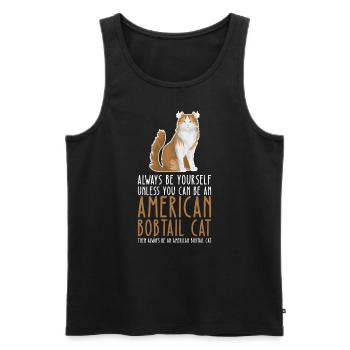Be Yourself - American Bobtail Cat - Débardeur bio Premium Homme - noir - Devant - Michal (187cm)