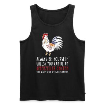 Sei Du Selbst - Appenzeller Huhn - Männer Premium Bio Tank Top - Schwarz - Vorne - Michal (187cm)