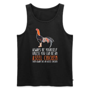 Sei Du Selbst – Aseel Chicken - Männer Premium Bio Tank Top - Schwarz - Vorne - Michal (187cm)