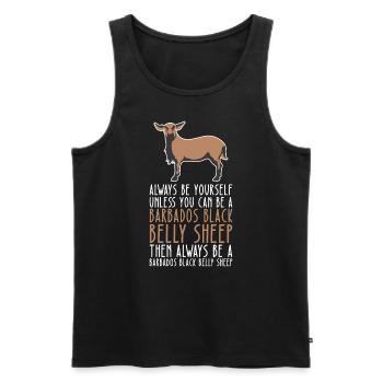 Sei Du Selbst - Barbados Black Belly Sheep - Männer Premium Bio Tank Top - Schwarz - Vorne - Michal (187cm)