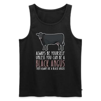 Soyez vous-même – Black Angus - Débardeur bio Premium Homme - noir - Devant - AI Model Male 178 light (178cm)
