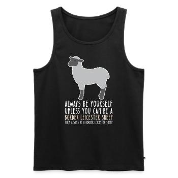 Soyez vous-même - Border Leicester Sheep - Débardeur bio Premium Homme - noir - Devant - AI Model Male 178 light (178cm)