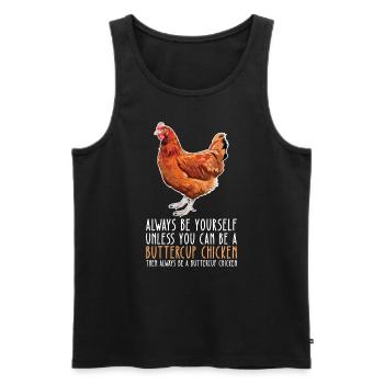 Soyez vous-même - Poulet Buttercup - Débardeur bio Premium Homme - noir - Devant - Michal (187cm)