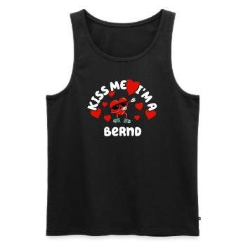 Kiss Me - Saint-Valentin Nom Dabbing Heart Bernd - Débardeur bio Premium Homme - noir - Devant - AI Model Male 178 light (178cm)