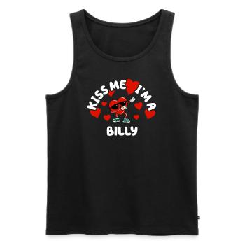 Kiss Me - Nom de la Saint-Valentin Dabbing Heart Billy - Débardeur bio Premium Homme - noir - Devant - Michal (187cm)