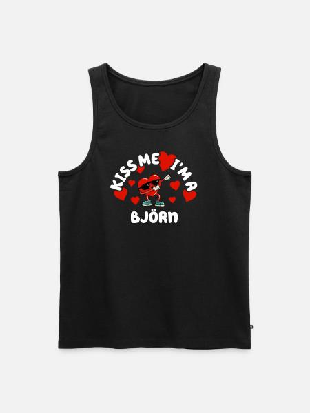 Kiss Me - Valentine's Day Name Dabbing Heart Björn - Men's Premium Organic Tank Top - black