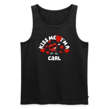 Kiss Me - Valentine's Day Name Dabbing Heart Carl - Men's Premium Organic Tank Top - black - Front - Michal (187cm)