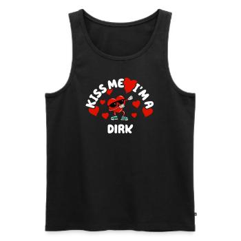 Kiss Me - Nom de la Saint-Valentin Dabbing Heart Dirk - Débardeur bio Premium Homme - noir - Devant - AI Model Male 178 light (178cm)