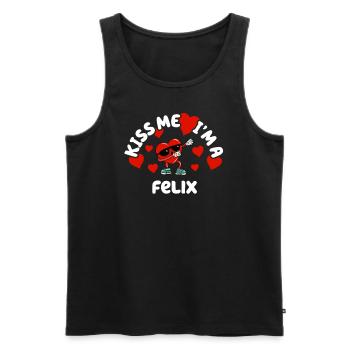 Kiss Me - Nom de la Saint-Valentin Dabbing Heart Felix - Débardeur bio Premium Homme - noir - Devant - Michal (187cm)