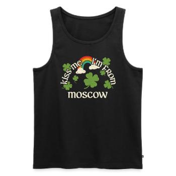 Kiss Me - Saint-Patrick Moscou - Débardeur bio Premium Homme - noir - Devant - Michal (187cm)