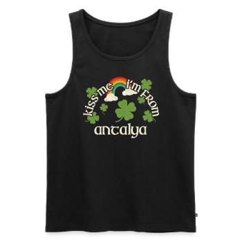 Embrasse-moi - Saint-Patrick Antalya - Débardeur bio Premium Homme - noir - Devant - AI Model Male 178 light (178cm)