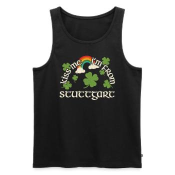 Kiss Me - St. Patrick's Day Stuttgart - Men's Premium Organic Tank Top - black - Front - AI Model Male 178 light (178cm)