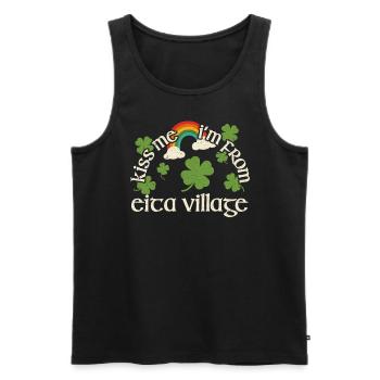 Küss mich - St. Patricks Day Eita Village - Männer Premium Bio Tank Top - Schwarz - Vorne - AI Model Male 178 light (178cm)