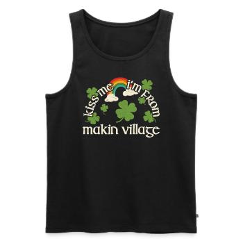 Küss mich - St. Patricks Day Makin Village - Männer Premium Bio Tank Top - Schwarz - Vorne - AI Model Male 178 light (178cm)