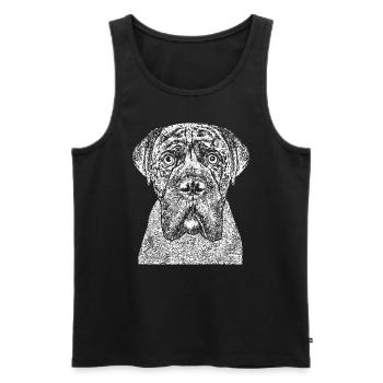 Porträt eines Boxer-Hundes im Comic-Stil. - Männer Premium Bio Tank Top - Schwarz - Vorne - AI Model Male 178 light (178cm)
