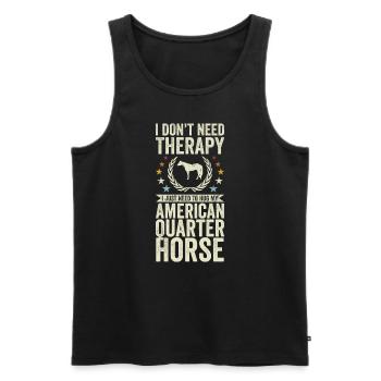 Pas besoin d’un cheval de thérapie American Quarter - Débardeur bio Premium Homme - noir - Devant - Michal (187cm)