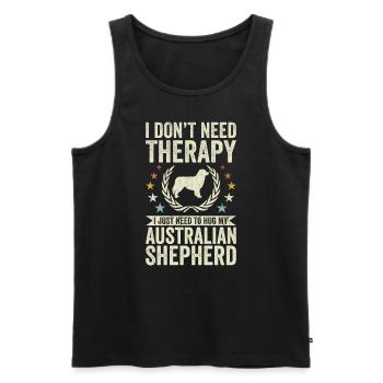 Pas besoin de thérapie - Berger australien - Débardeur bio Premium Homme - noir - Devant - Michal (187cm)
