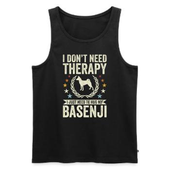 Brauche Keine Therapie - Basenji - Männer Premium Bio Tank Top - Schwarz - Vorne - Michal (187cm)