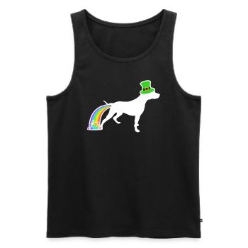 St. Patrick's Dog - Pitbull - Men's Premium Organic Tank Top - black - Front - Michal (187cm)