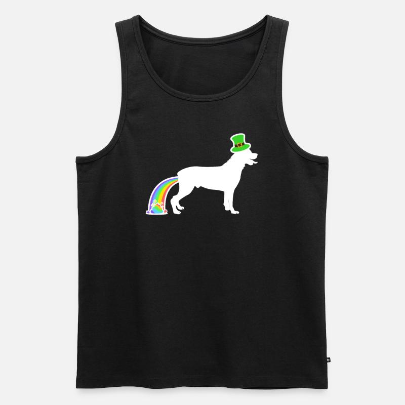 St. Patrick's Dog - Rottweiler - Männer Premium Bio Tank Top - Schwarz